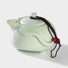 Набор для чайной церемонии керамический «Тясицу», 8 предметов: чайник 120 мл, 4 пиалы 50 мл, салфетка, щипцы, подставка - фото 4598459