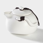 Набор для чайной церемонии керамический «Тясицу», 8 предметов: 4 пиалы 50 мл, чайник 120 мл, салфетка, щипцы, подставка, цвет бежевый - Фото 5