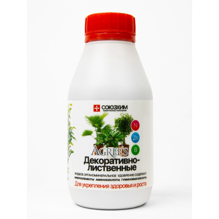 Минеральные удобрения "AGREE'S" ДЕКОРАТИВНО-ЛИСТВЕННЫЕ 0,25л. - Фото 1