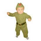 Костюм военного детский: комбинезон, пилотка, трикотаж, хлопок 100 %, рост 68 см, 1-2 года - фото 9552513