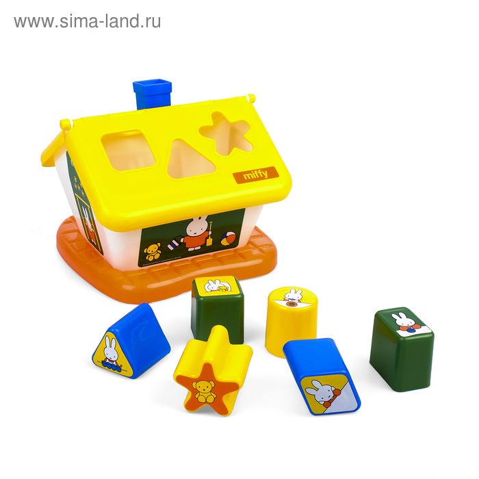 Развивающая игрушка Логический домик «Миффи» с сортером, 6 кубиков - Фото 1