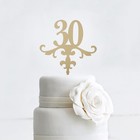 Топпер «30» 13х18 см, цвет золото - Фото 1