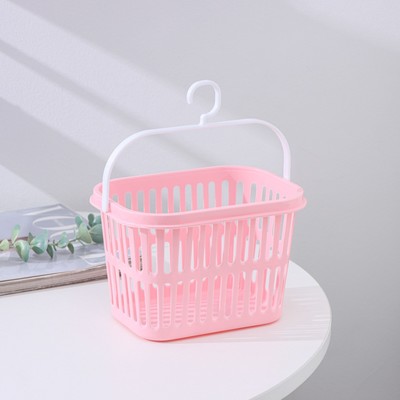 Корзина для хранения с крючком, пластик, 18×13×12 см, МИКС