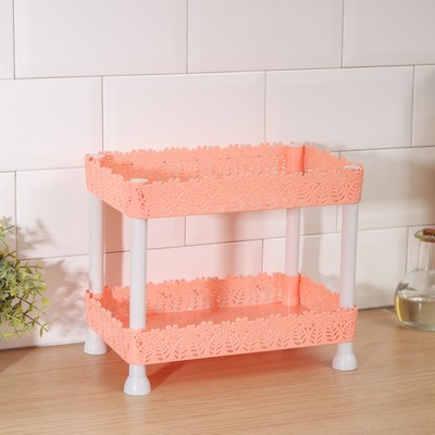 Этажерка настольная 2-х ярусная «Ромашки», 26×17×23 см, цвет МИКС