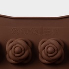 Форма для конфет и шоколада Доляна «Подарок, сердце, роза», силикон, 23.2×13.8×1.1 см, 24 ячейки (2.6×2.6×2 см), коричневая - Фото 6