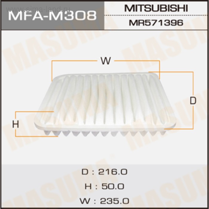 Воздушный фильтр  Masuma MFAM308 - Фото 1