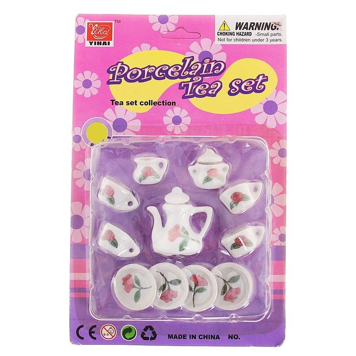 Набор фарфоровой посуды для кукол "Розочки", 11 предметов - Фото 1