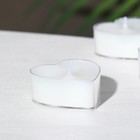 Набор свечей в гильзе  "Сердце", 12 шт, белые - Фото 2