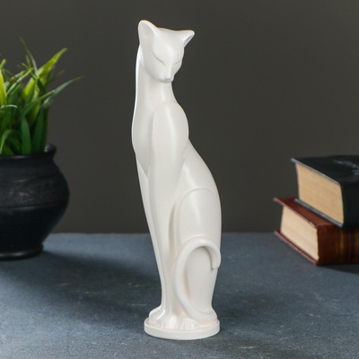 Фигурка гипс «Кошка Грация», белая, 6×7×23 см