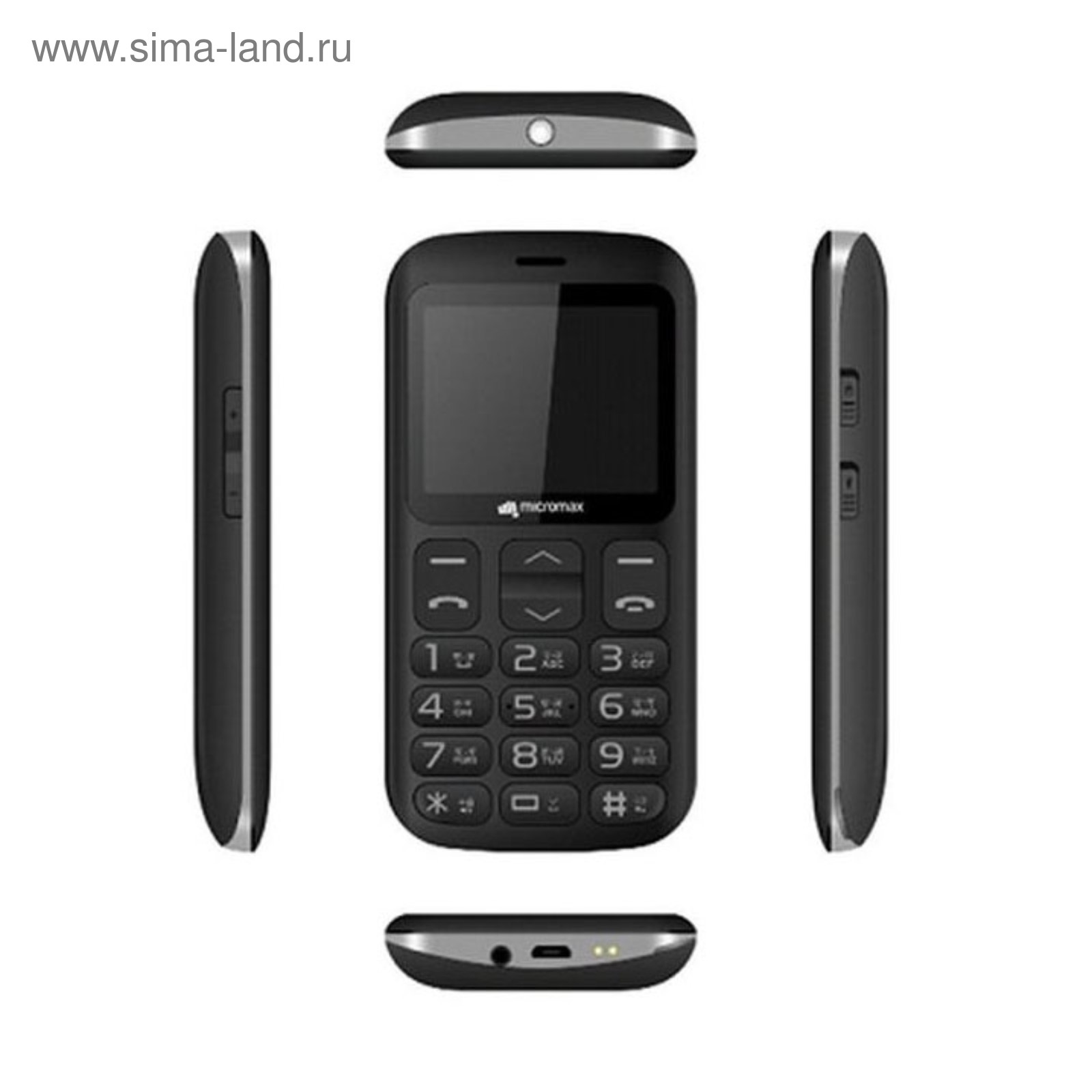 Сотовый телефон Micromax X608 Black, цвет черный (3377391) - Купить по цене  от 1 390.00 руб. | Интернет магазин SIMA-LAND.RU