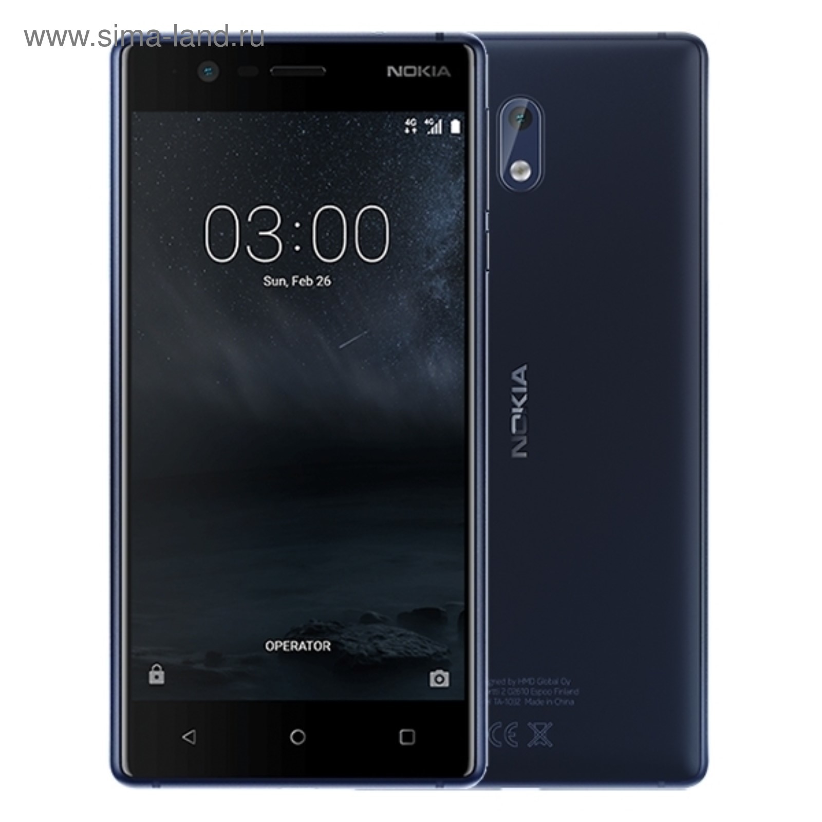 Смартфон Nokia 3 DS Blue LTE TA-1032, цвет синий