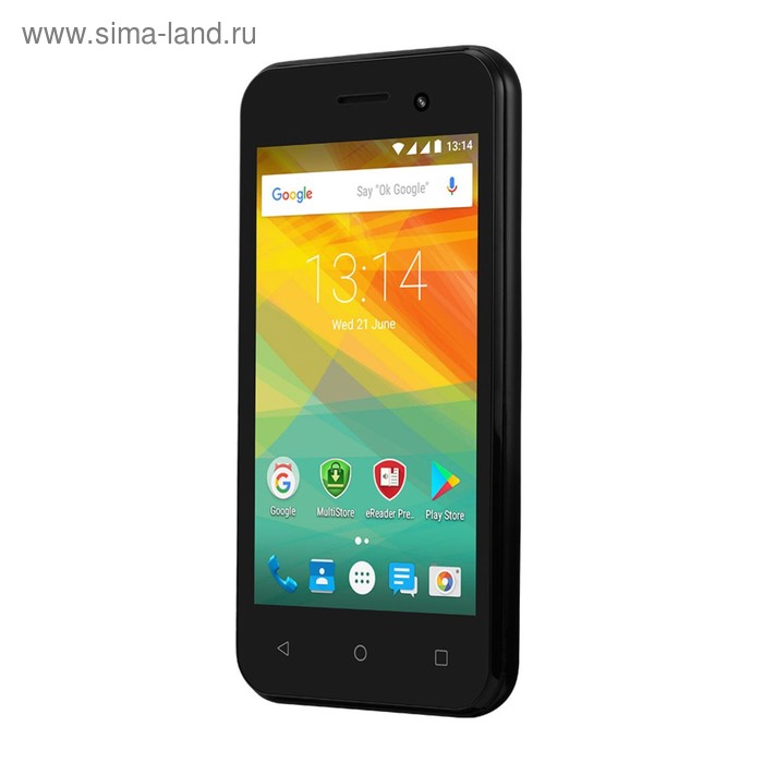 Смартфон PRESTIGIO 3423 Wize R3 DUO Black 4"TN,800*480,512Mb+4Gb,5Mp+0,3Mp,6.0,черный - Фото 1