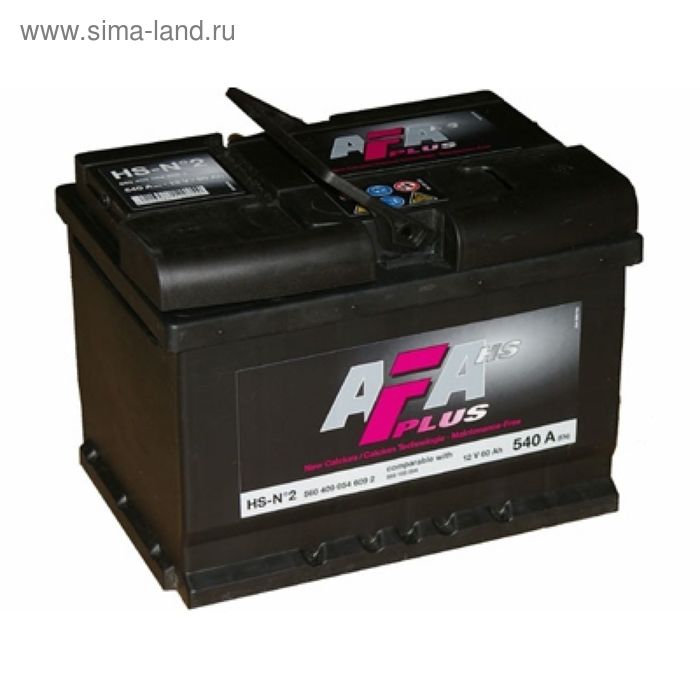 Аккумуляторная батарея AFA HS-N2, 60 А/ч - 6СТ АПЗ,AF-H5R-60 прямая полярность - Фото 1