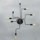 Люстра «Линии» 8×40W E27 черный 107×75×18 см BayerLux - Фото 4