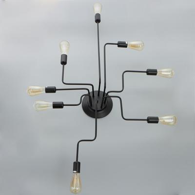 Люстра «Линии» 8×40W E27 черный 107×75×18 см BayerLux