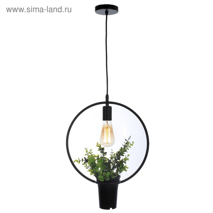 Светильник «Круг» черный 1×40W E27 12×34×48 см - Фото 1