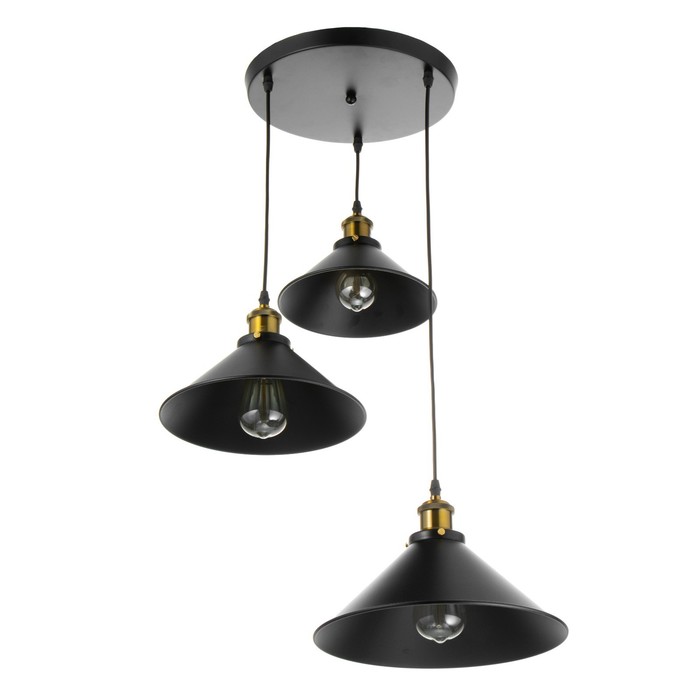 Светильник BayerLux «Грегори» черный 3×40W E27 52×52×92 см - Фото 1