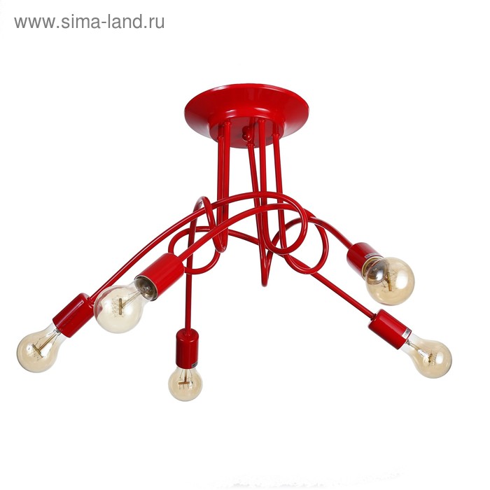 Светильник "Узел" красный 5x40W E27 85x85x40 см - Фото 1