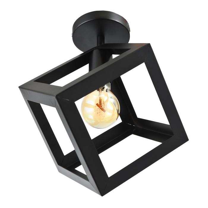 Люстра потолочная "Куб" черный 1x40W E27 16x16x19 см BayerLux - Фото 1