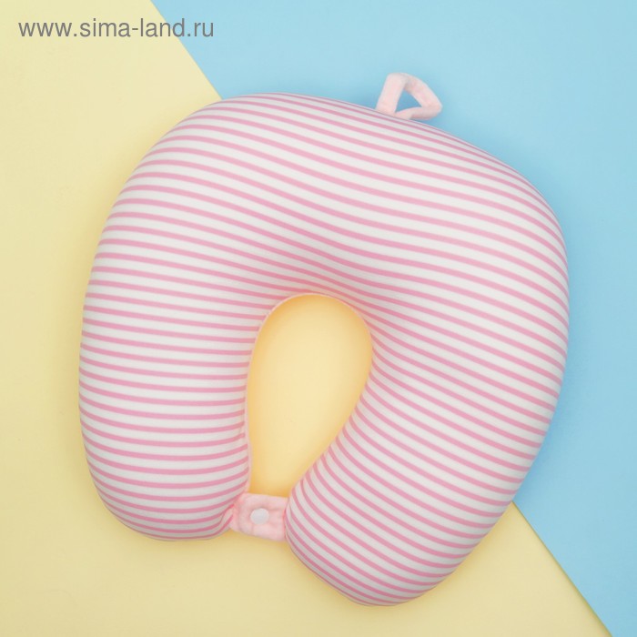 Мягкая игрушка-антистресс «Полосатик», подголовник с заклёпкой, цвет розовый - Фото 1