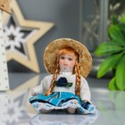 Кукла коллекционная керамика "Малышка в соломенной шляпке" 9 см МИКС - Фото 1