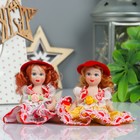 Кукла коллекционная керамика "Малышка в шляпке и цветном платье" 10,5 см МИКС - Фото 5
