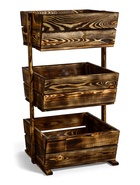 Стеллаж деревянный, 3 ящика 100×54×50 см, обожжённый, «Добропаровъ» - Фото 1