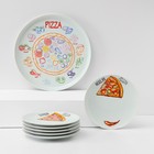 Набор блюд фарфоровый «Пицца», 7 предметов: 1 шт d=30 см, 6 шт d=20 см, рисунок МИКС - Фото 1