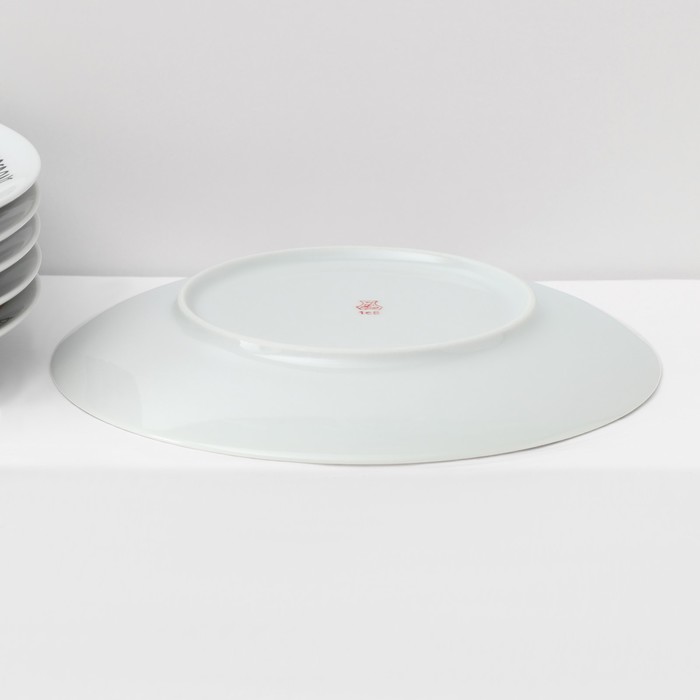 Набор тарелок Добрушский завод «Пицца», 7 предметов: 1 шт. d=30 см, 6 шт. d=20 см, фарфор, белый, рисунок МИКС, белый - фото 114052173