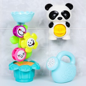 Набор игрушек для ванны «Панда и Цветок», 3 предмета, на присоске
