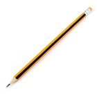 Карандаш чернографитный с ластиком, HB, корпус шестигранный, «Полоски», чёрно-оранжевый - Фото 2