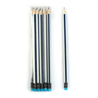 Карандаш чернографитный с ластиком, HB, корпус шестигранный, «Полоски», сине-белый - Фото 1