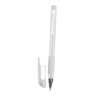 Ручка гелевая, 0.5 мм, белый, прозрачный корпус с резиновым держателем - Фото 3