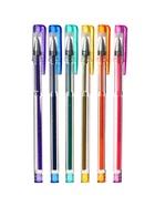 Набор гелевых ручек, 6 цветов, металлик, с блёстками, узел 0.8 мм, в блистере на кнопке - Фото 5