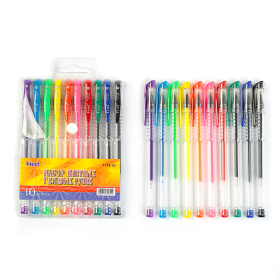 Набор гелевых ручек 10 цветов флуоресцентные, в блистере