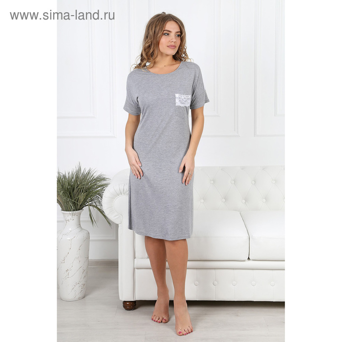 Сорочка женская Жемчужина-1 цвет серый, р-р 56 вискоза - Фото 1