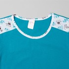 Пижама женская (футболка, бриджи) Забияка-3 цвет бирюзовый, р-р 52 - Фото 3