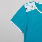 Пижама женская (футболка, бриджи) Забияка-3 цвет бирюзовый, р-р 52 - Фото 4