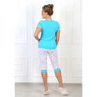 Пижама женская (футболка, бриджи) Забияка-3 цвет голубой, р-р 52 - Фото 2
