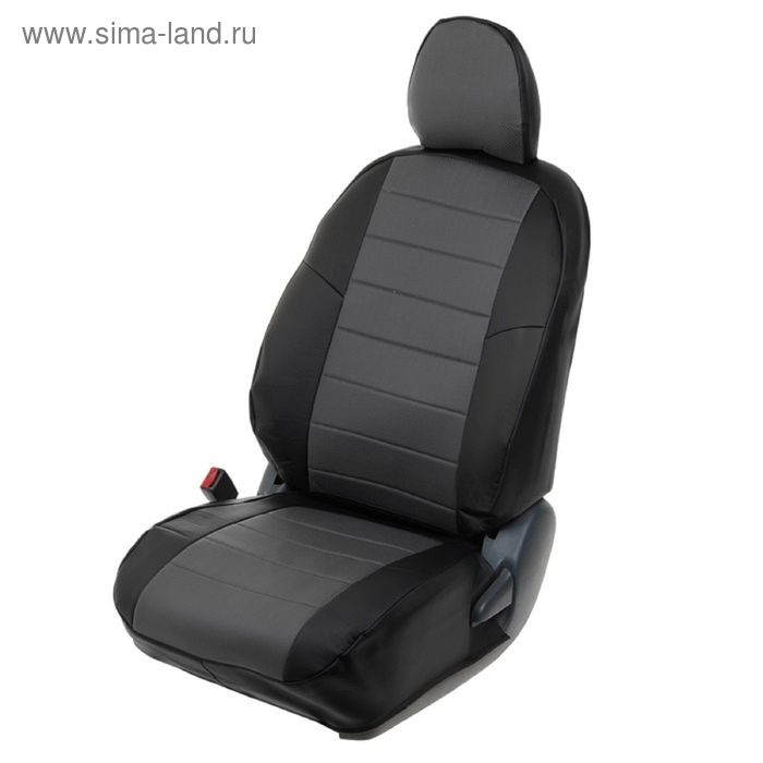 Авточехлы для Уаз Patriot Limited, 2015-, черный, серый, экокожа, набор - Фото 1