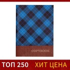 Тетрадь А4, 96 листов в клетку Calligrata "Синяя шотландка", обложка мелованный картон, блок №2, белизна 75% (серые листы) - фото 321097794