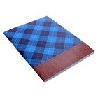 Тетрадь А4, 96 листов в клетку Calligrata "Синяя шотландка", обложка мелованный картон, блок №2, белизна 75% (серые листы) - Фото 3