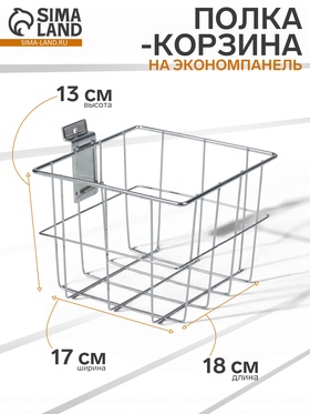 Полка-корзина для экономпанелей, 18×17×13 см, цвет хром 3327748