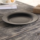 Тарелка керамическая десертная Доляна «Вихрь», d=22 см, цвет чёрный - Фото 2