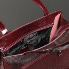 Сумка женская на молнии, наружный карман, цвет бордовый - Фото 3