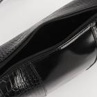 Сумка женская, отдел на молнии, наружный карман, длинный ремень, цвет чёрный - Фото 3