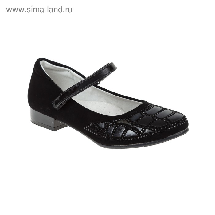 Туфли школьные для девочки SC-21428 (чёрный) (р. 33) - Фото 1