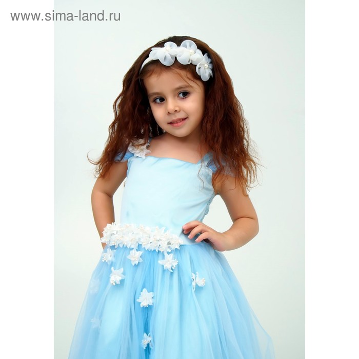 Платье нарядное для девочки, рост 128 см, цвет светло-голубой 1Н22-3 - Фото 1