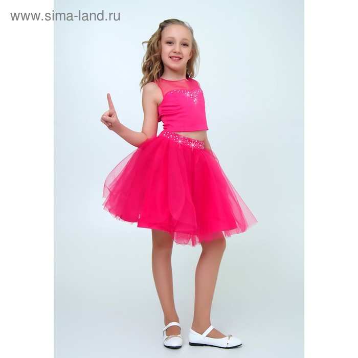 Платье нарядное для девочки, рост 134 см, цвет малиновый 2Н60-1 - Фото 1