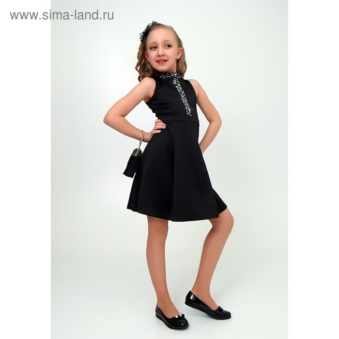 Платье нарядное для девочки, рост 146 см, цвет чёрный 2Н64-5 - Фото 1